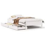 Bed Frame without Mattress White 90x190 cm Single Solid Wood Pine 3301732
