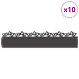 Lawn Edgings 10 pcs Black 103 x 0.05 x 22 cm Steel 874828