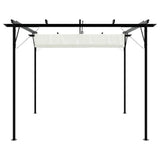 Pergola with Retractable Roof Cream White 3x3 m Steel 49325