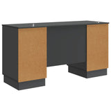 Desk with Shelf Black 142.5 x 50 x 75 cm Engineered Wood 3414622