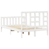 Bed Frame without Mattress White Small Double Solid Wood Pine 3191942