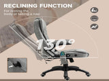 Massage Recliner Chair Heated Office Chair with Six Massage Points Microfiber Cloth 360&deg Swivel T3398P377523