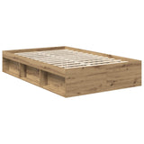 Bed Frame Artisian Oak 120 x 190 cm Solid Pine Wood 3412113