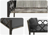 Outdoor Benches 2 -Seater 116 x 56 x 75 cm Poly Rattan 42025353