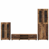 TV Cabinet Set with Shelf FLORIN 3 pcs Old Wood Engineered Wood 3397982