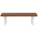 Basin Shelf Wall Mounted Steel and Solid Wood Oak 3302348
