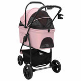 Folding Pet Stroller Adjustable Pink 78 x 54 x 101 cm Polyester 42012437