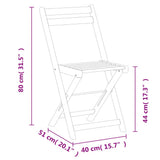 Folding Bistro Chairs 4 pcs Solid Wood Acacia 3216305