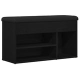 Shoe Bench with Shelf Black 80 x 30 x 45 cm Engineered wood 862989