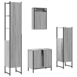 4 Piece Bathroom Furniture Set Grey Sonoma Engineered Wood 3214833