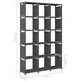 15-Cube Display Shelf Grey 103x30x175.5 cm Fabric 322620