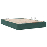 Storage Bed with Mattress Dark Green 140 x 190 cm Velvet 3370097