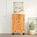 Highboard with Drawer 60x33x100 cm Solid Wood Acacia&Iron 352934
