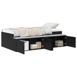 Bed Frame with Drawer Black Oak 90 x 200 cm Engineered Wood 3335190