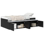Storage Bed Frame Black oak 75 x 190 cm Engineered wood 3335214