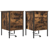 Bedside Cabinet with Drawer 2 pcs Smoked Oak 42 x 41 x 61 cm 859485