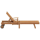 Sun lounger Folding Brown 195 x 59 x 78.5 cm Solid Teak Wood 42008012