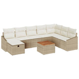 Garden Sofa Set with Cushion 9 pcs Beige Poly rattan 3360914