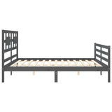 Bed Frame without Mattress Grey 200x200 cm Solid Wood 3194463