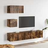 4 Piece TV Cabinet Set Smoked Oak Engineered Wood 3114643