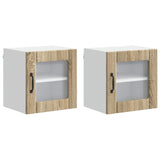Wall Glass Cabinet LUCCA 2 pcs Sonoma Oak 40 x 31 x 40 cm 884839