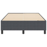ZNTS Box Spring Bed Dark Grey Small Double Corduroy Fabric 3337398