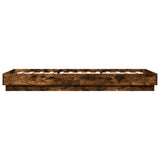 Bed Frame without Mattress with LED Lights Smoked Oak 90x200 cm 839515