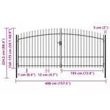 Double Door Fence Gate Woerden with Spear Top 400x224.5 cm 145741