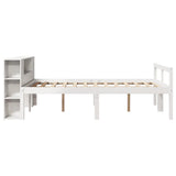 Bookcase Bed without Mattress White 135x190 cm Double Solid Wood Pine 3321964