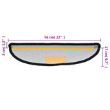 Stair Mats 15 pcs 56x17x3 cm Black Half Round 133893