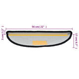 Stair Mats 15 pcs 56x17x3 cm Black Half Round 133893