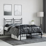 Bed Frame Black Powder-Coated Steel Double Durable Bed Frame 353553