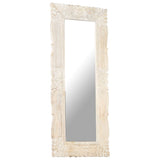Mirror White 110x50 cm Solid Mango Wood 321634