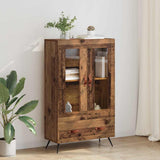 Highboard Old Wood 69.5 x 31 x 115 cm Engineered Wood and Glass 882505