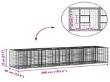 Gabion Raised Bed 2 pcs Silver 260 x 60 x 55 cm 3422229