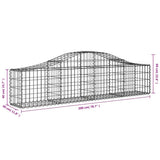 Arched Gabion Baskets 5 pcs 200x30x40/60 cm Galvanised Iron 3145370