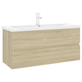 Sink Cabinet with Built-in Basin Sonoma Oak Engineered Wood 3071660