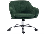Velvet-Feel Office Chair - Dark Green T3398P424989