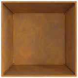 Fire Pit Brown 80 x 80 x 40 cm Weathering Steel 858969
