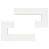 8 Piece TV Cabinet Set White Engineered Wood 3078723