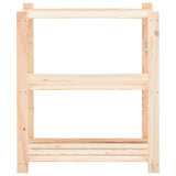 3-Tier Storage Racks 3 pcs 80x38x90 cm Solid Pinewood 150 kg 3051118