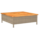 Garden Table Beige 70x70x25 cm Rattan and Acacia Wood 3281631