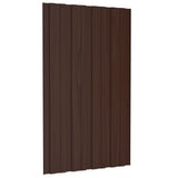 Roof Panels 36 pcs Galvanised Steel Brown 80x45 cm 317206