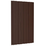 Roof Panels 36 pcs Galvanised Steel Brown 80x45 cm 317206