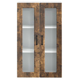 Wall Glass Cabinet PORTO Smoked Oak 60 x 31 x 100 cm 885530