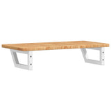 Basin Shelf Wall Mounted Steel and Solid Wood Oak 3302338