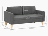 Small Two-Seater Corduroy Sofa - Grey T3398P330361