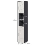 Line Embossed Tall Bathroom Storage Cabinet - Grey T3398P343527