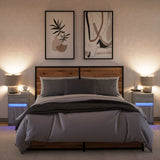 ZNTS Bedside Cabinets with LED Lights 2 pcs Grey Sonoma Engineered Wood 852009