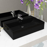 ZNTS Basin with Faucet Hole Ceramic Black 76x42.5x14.5 cm 142743